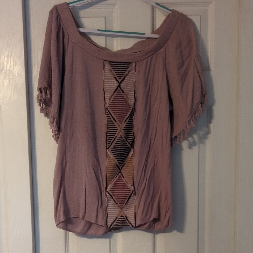 Maurices Dusty Pink Geometric Blouse